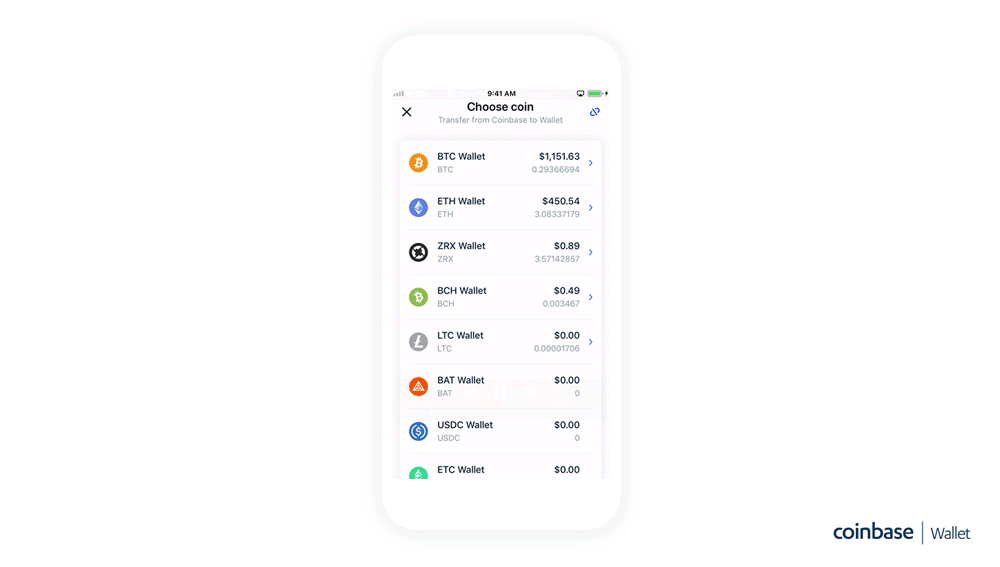 Peněženka Coinbase