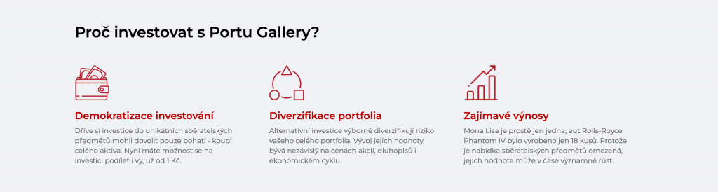 Portu gallery - Proč investovat