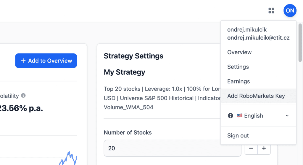 RoboMarkets API klíč