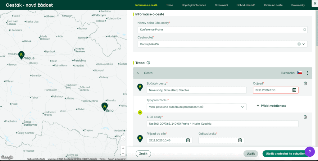 fidoo cestovní příkaz