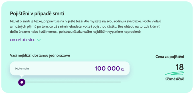 Mutumutu - Pojištění v případě smrti