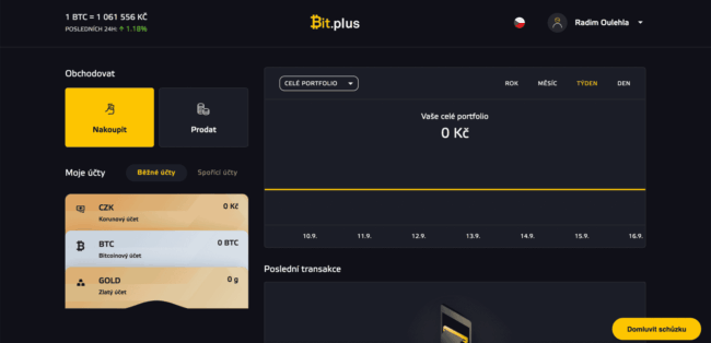 bitplus-přehled-účtu