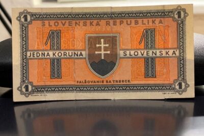 Jednokorunová bankovka se vydražila za 1 250 000 Kč