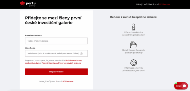 Portu Gallery - email a&nbsp;heslo