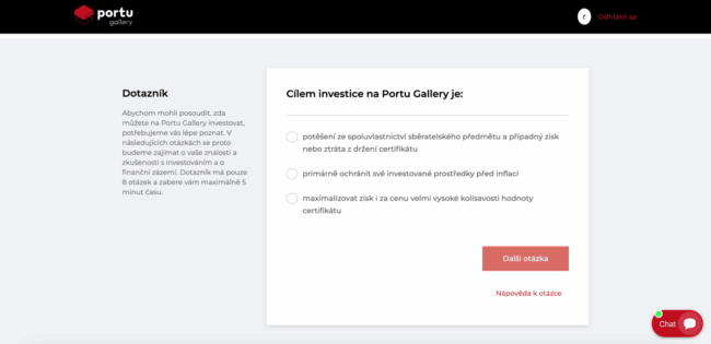 Portu Gallery - dotazník