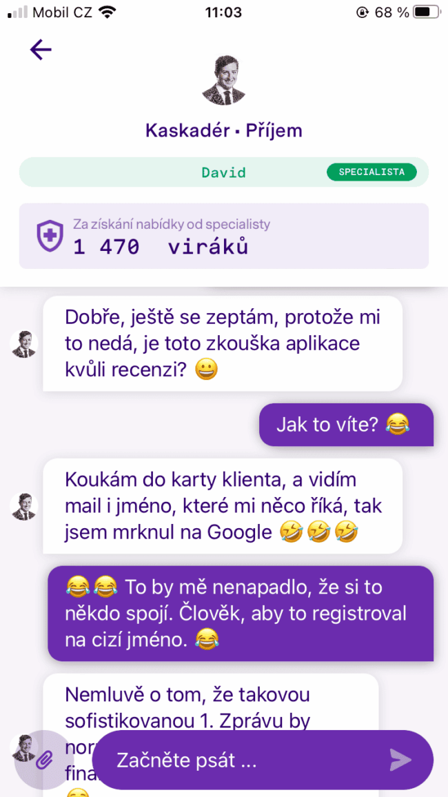 patron go - chat se specialistou