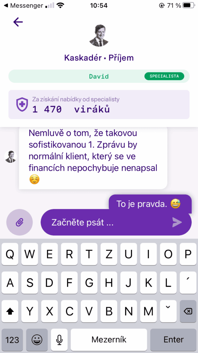 patron go - chat se specialistou