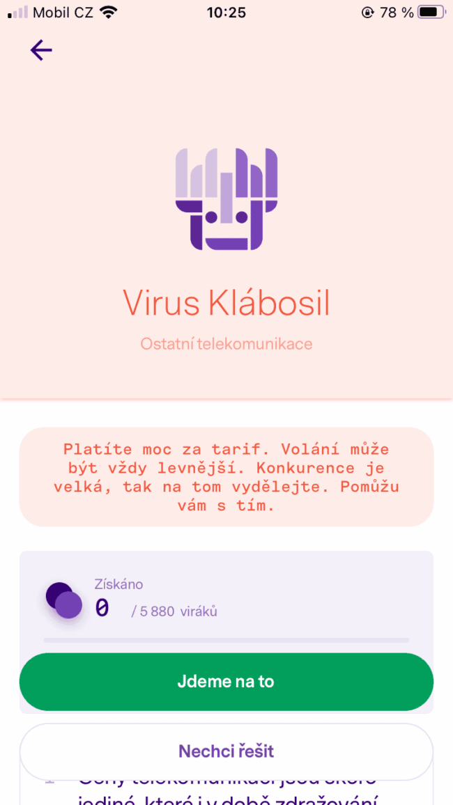 patron go - virus klábosil