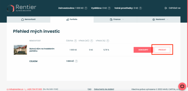 rentier - odprodej investice 2