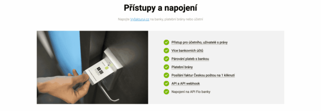 vyfakturuj - přístupy a napojení