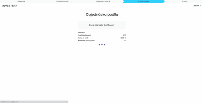investbay - průběh objednávky podílu-min