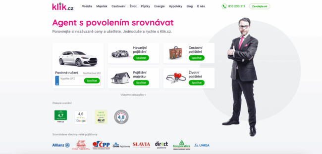 Klik.cz - hlavní strana