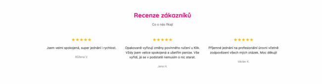 Klik.cz - reference zákazníků
