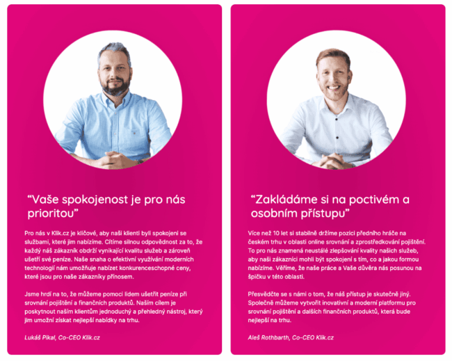 recenze Klik.cz - šéfové