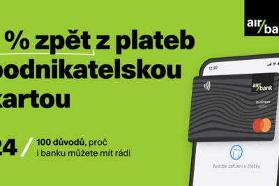 Air Bank letos vrátí všem podnikatelům 1 % zpět z&nbsp;plateb podnikatelskou kartou. Automaticky, bez poplatků, bez starostí