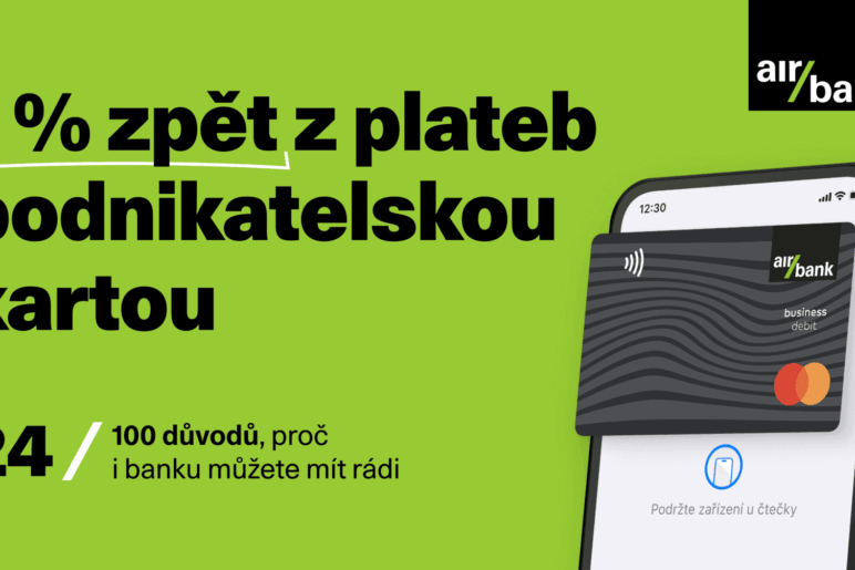 Air Bank letos vrátí všem podnikatelům 1 % zpět z plateb podnikatelskou kartou. Automaticky, bez poplatků, bez starostí