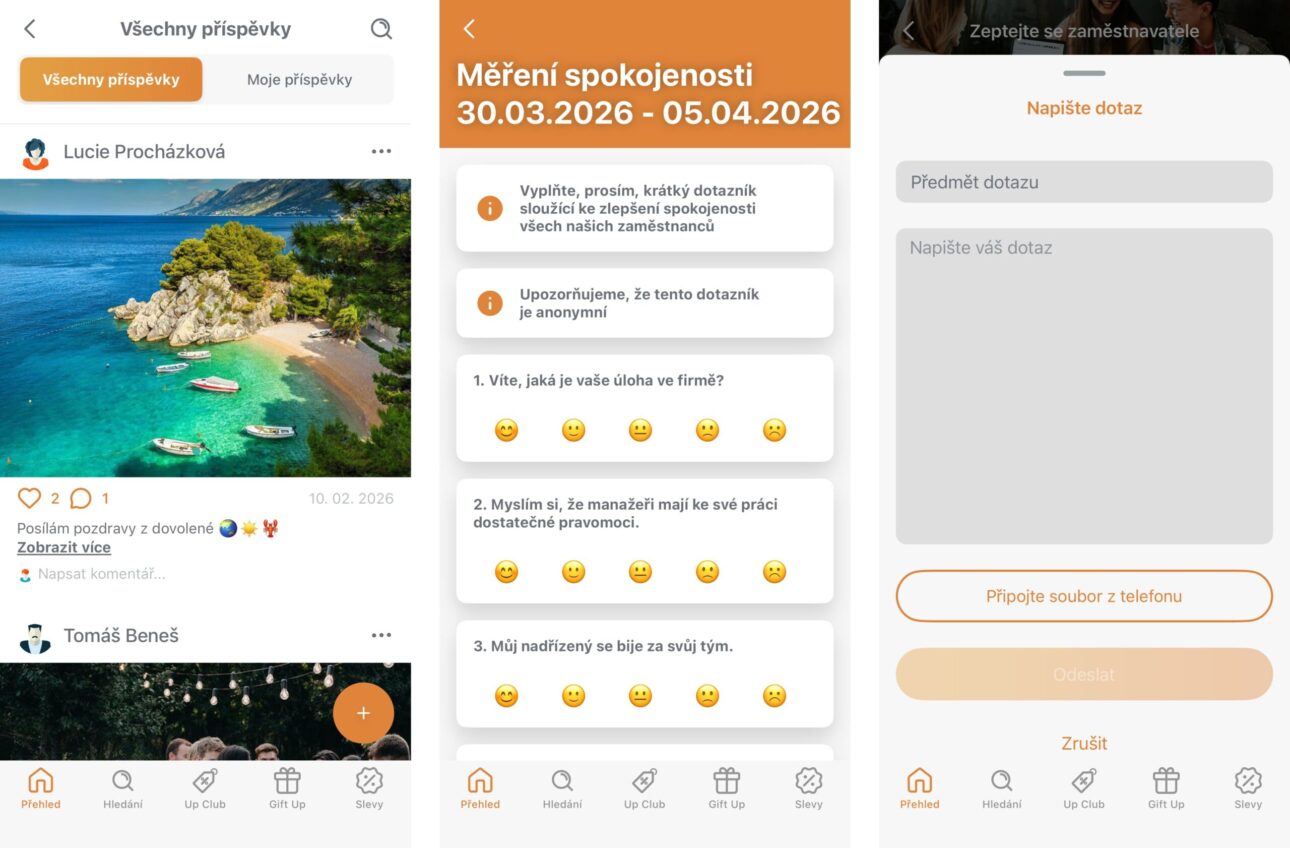 Up Česká republika - Příspěvky, otázky na&nbsp;zaměstnavatele a&nbsp;měření spokojenosti
