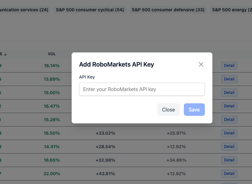 Robomarkets api klíč