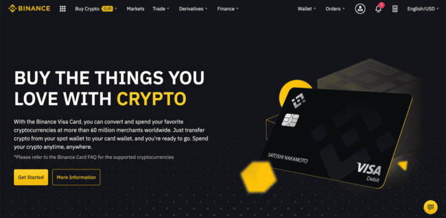 Binance - Platební karta nabitá kryptoměnami