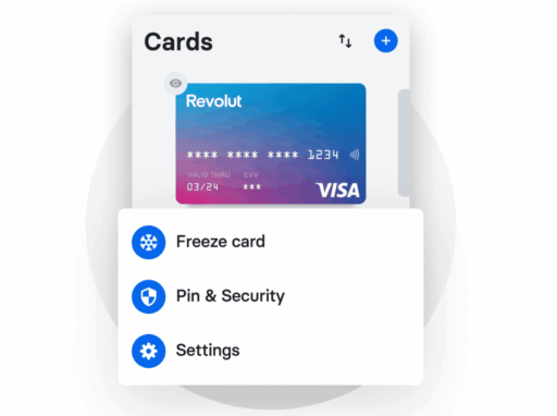 Revolut - zabezpečení karty