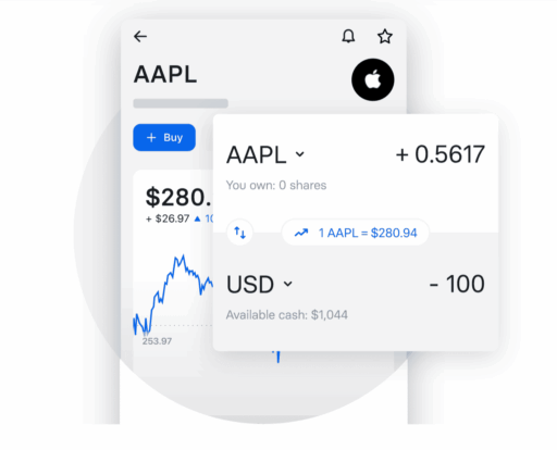 Revolut - Funkce obchodování akcií