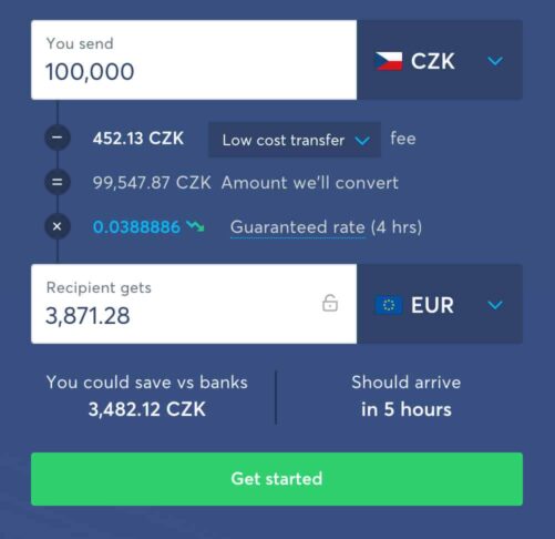TransferWise - Poplatky